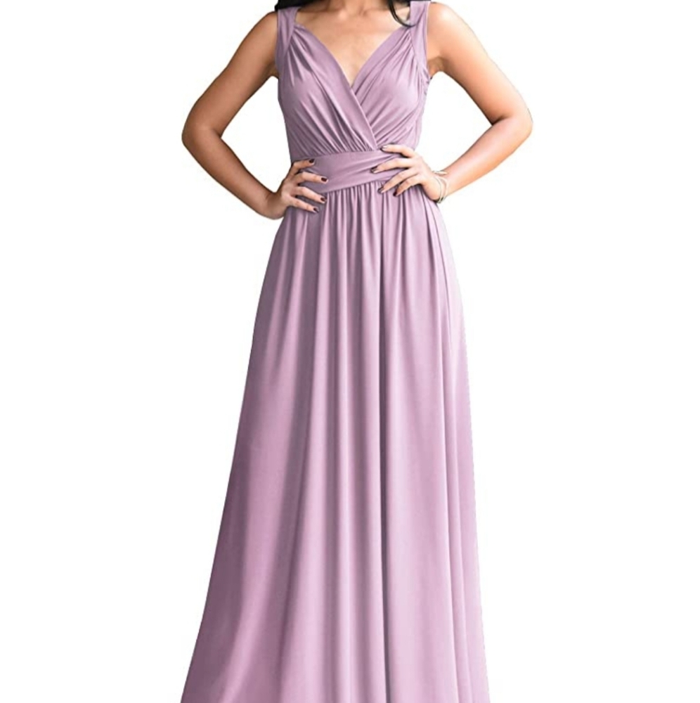 Long Sleeveless Flowy Bridesmaid Cocktail Evening